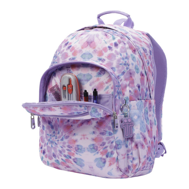 Mochila escolar adaptable a carro rosa tye dye - Acuareles image number null