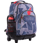 Mochila Renglones - Estampado gris y rojo image number 5