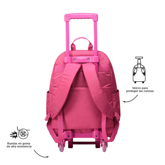 Mochila escolar con ruedas color rosa - Trik L image number null