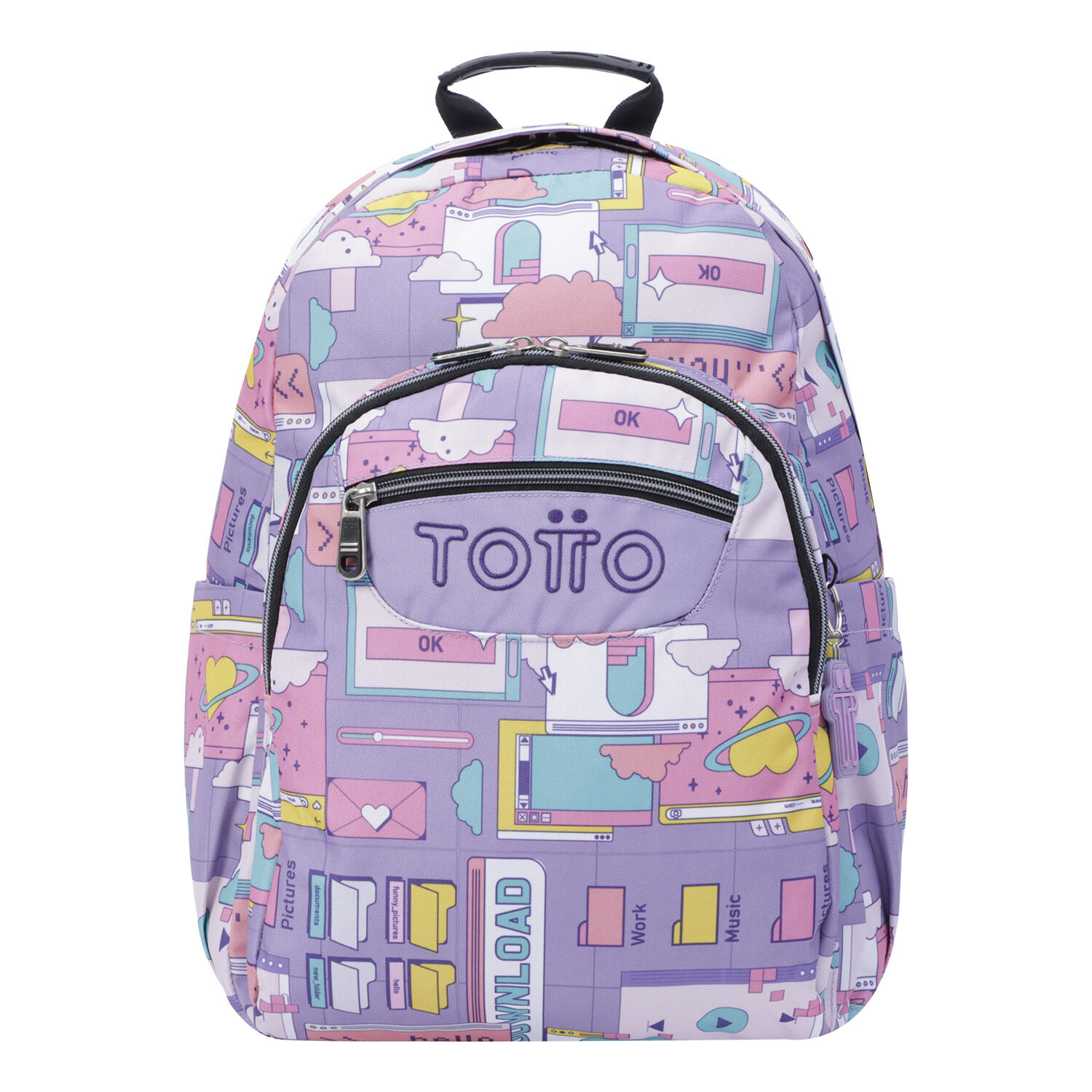 Mochila escolar adaptable a carro morado ciber Acuareles
