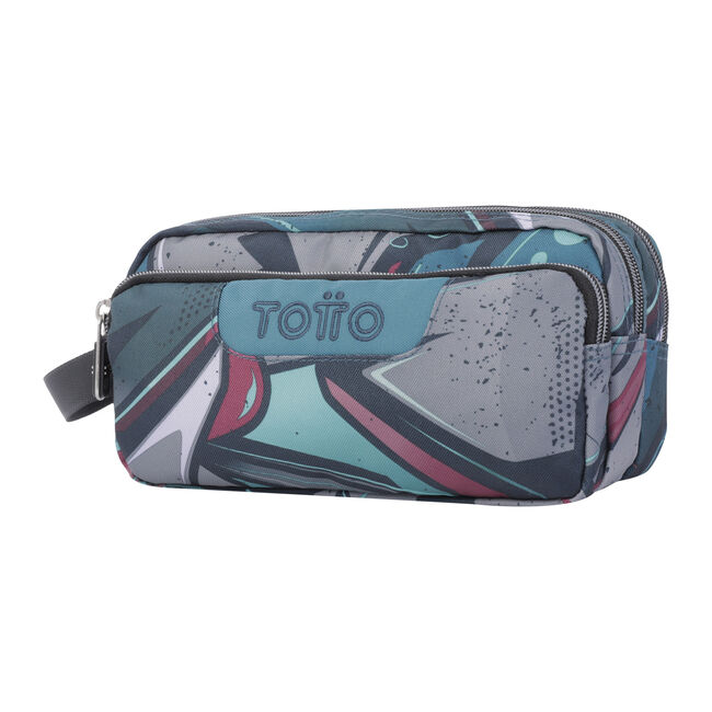 Estuche escolar tres compartimentos lienzo eco-friendly - Agapec image number null