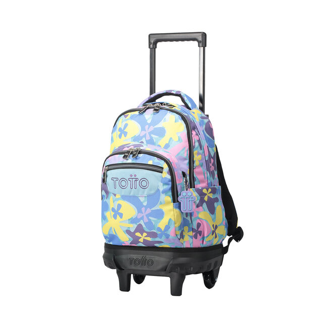 Mochila escolar pequeña ruedas flores hawaianas - Resma image number null