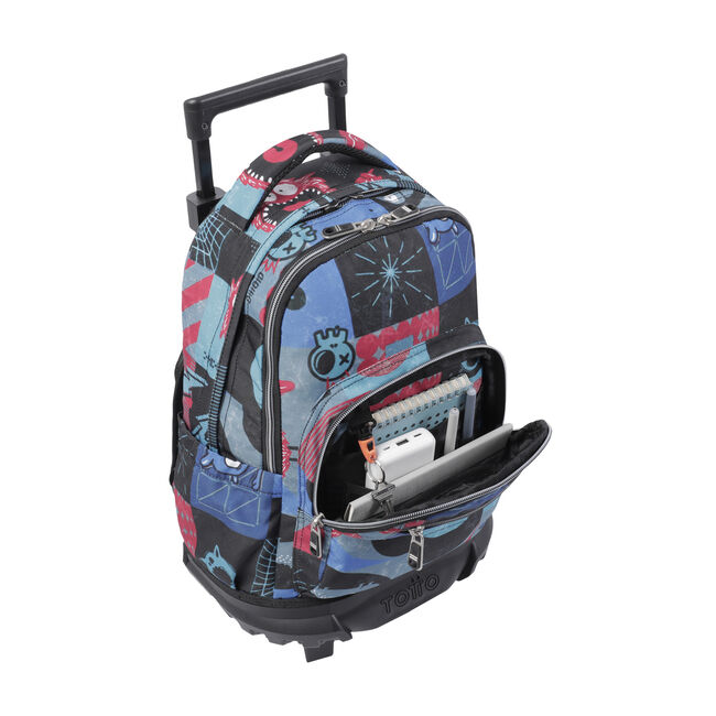 Mochila escolar pequeña ruedas cyber monstruos - Resma image number null