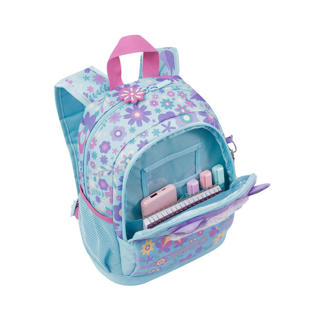 Mochila escolar pequeña de gatita y flores - Tropyglam image number null