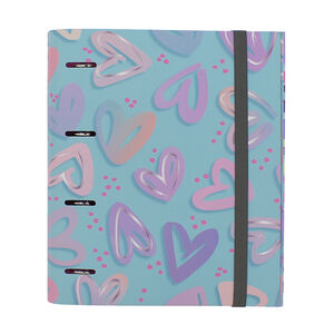 Carpeta de 4 anillas corazones pintados