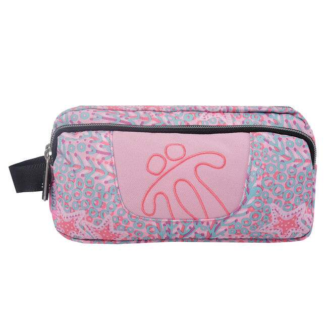 Estuche escolar tres compartimentos Agapec - Rosa | Totto.es