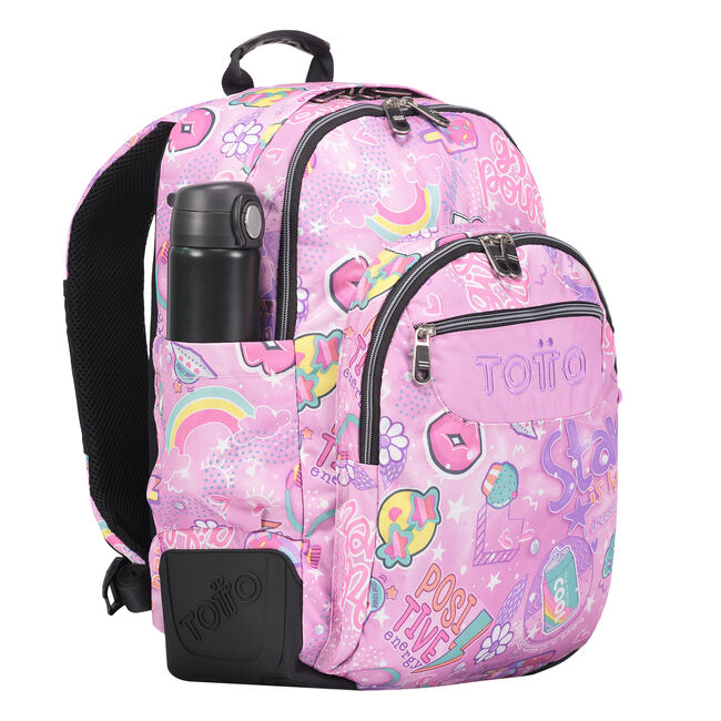 Mochila escolar rosa positive world - Crayoles image number null