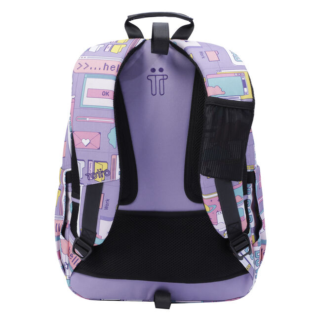 Mochila escolar adaptable a carro morado ciber - Acuareles image number null