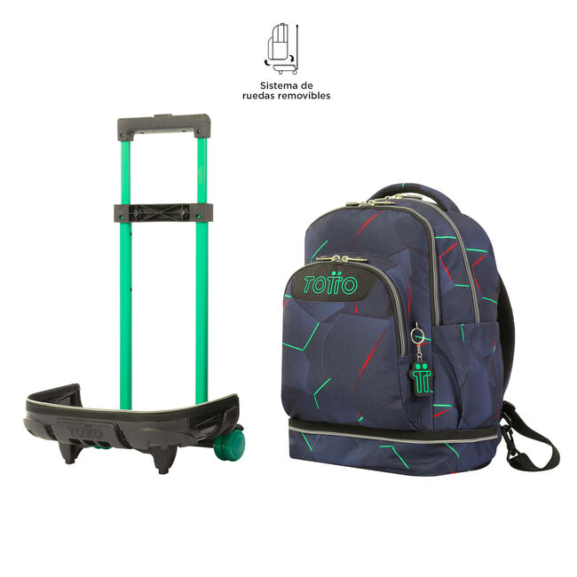 Mochila escolar ruedas desmontable fractal - Tiza