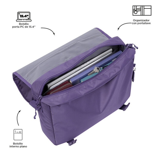 Bandolera Eco-Friendly color morado - Caspio image number null