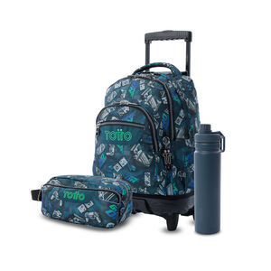 Pack Escolar Button X3 | Mochila de ruedas + 2 accesorios