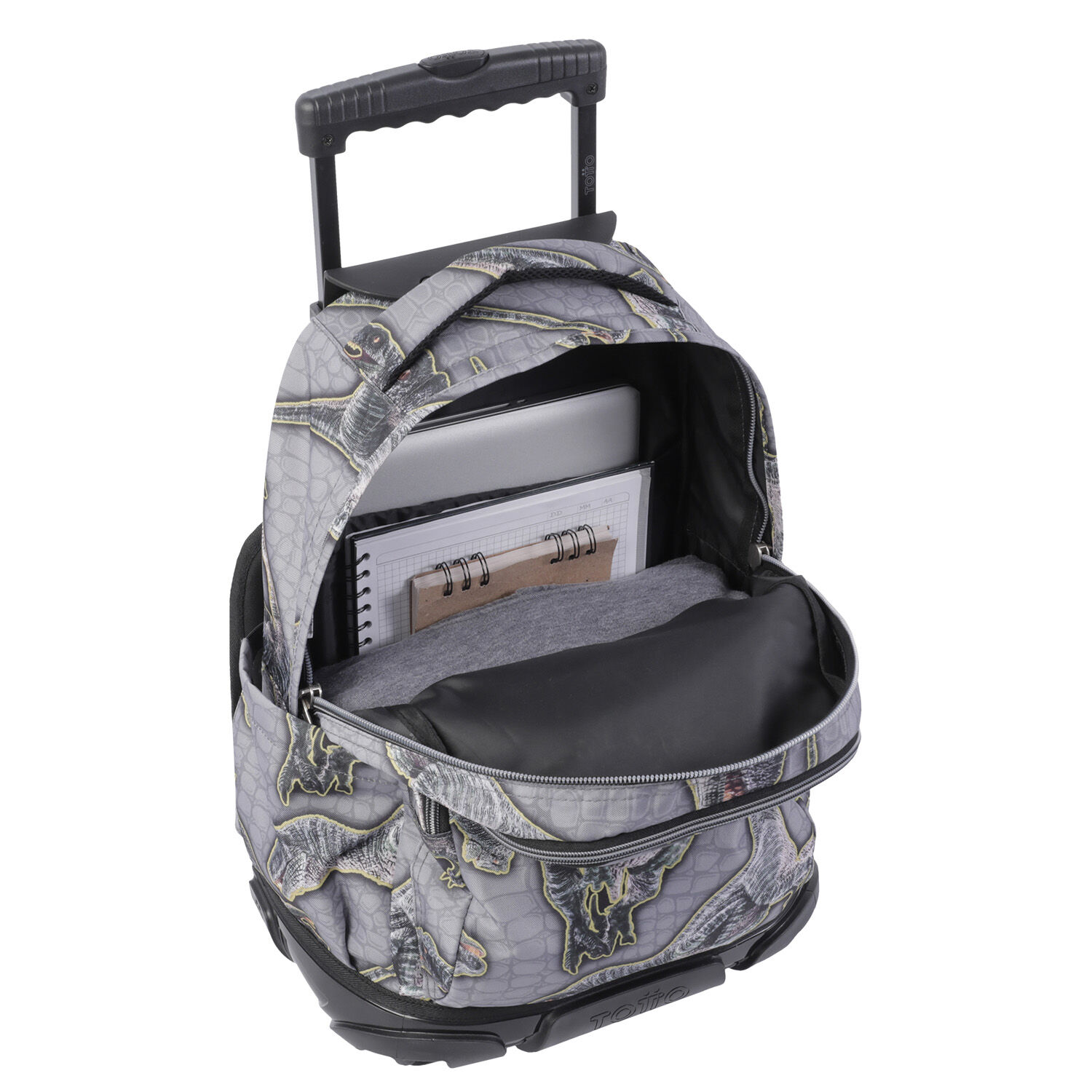 Mochila escolar con ruedas estampado dinosaurios Renglones