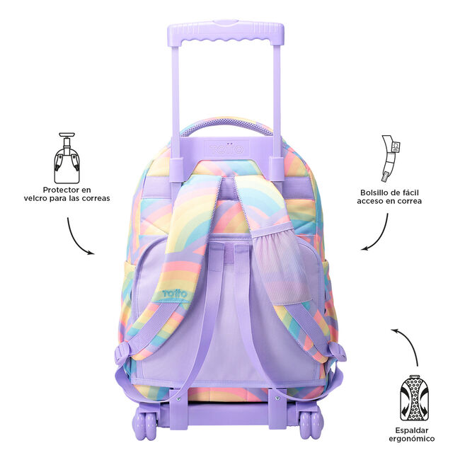 Mochila escolar con ruedas arcoíris - Renglones image number null