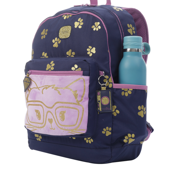 Mochila escolar huellas gato - Glony image number 4