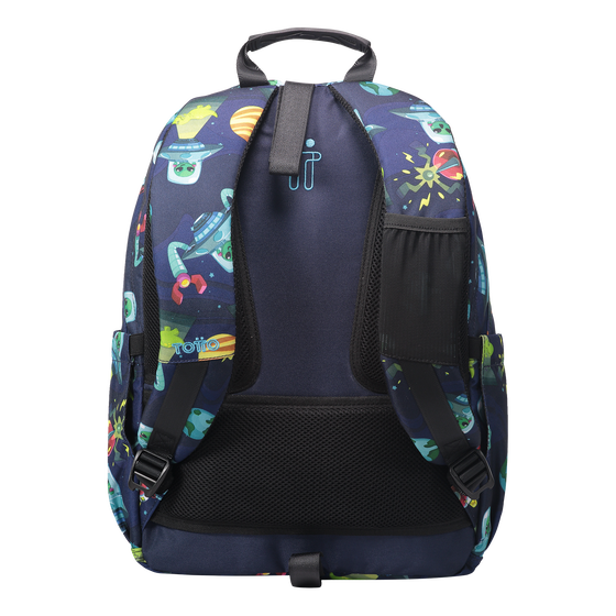 Mochila Acuareles Planetas y aliens Azul Totto.es