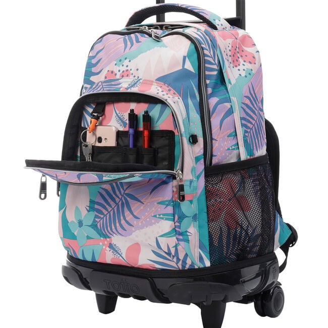 Mochila escolar con ruedas tropicales - | Totto.es