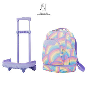Mochila escolar ruedas desmontable arcoíris - Tiza