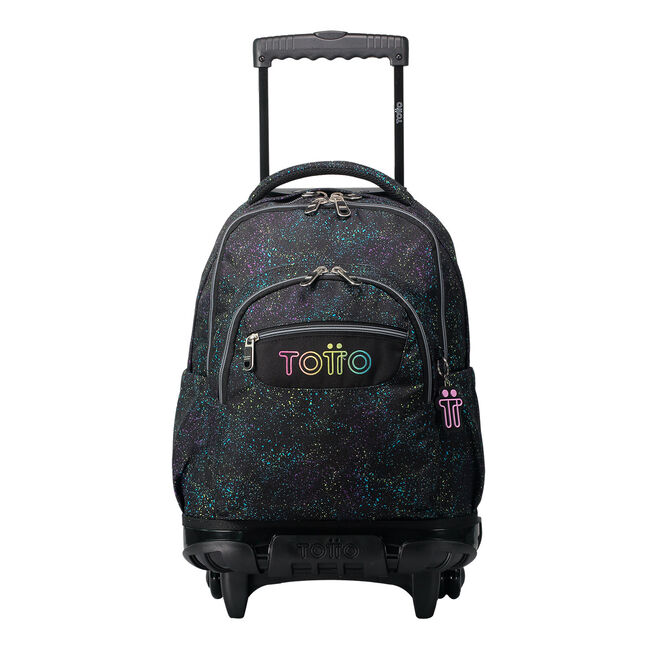 Mochila escolar con ruedas Totto Renglones Negra - 52cm