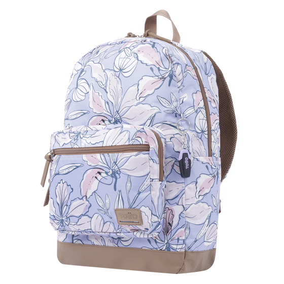 Mochila urbana morado y flores rosas - Tocax image number 2