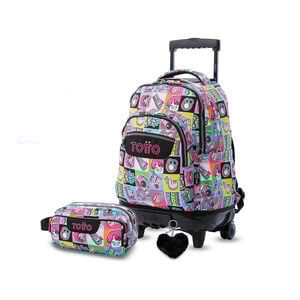 KIT REGALO ESCOLAR X 3 UNIDADES NIÑA K-POP 1IN MOCHILA RUEDAS