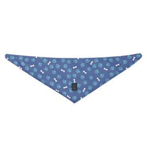 Pañuelo para mascotas doble cara estampado huellas y huesos - Talla M