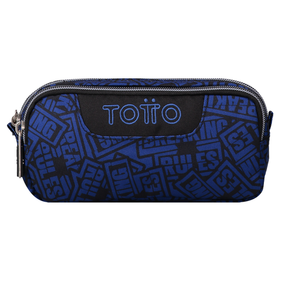 Estuche escolar dos compartimentos azul y letras Sobre image number 1