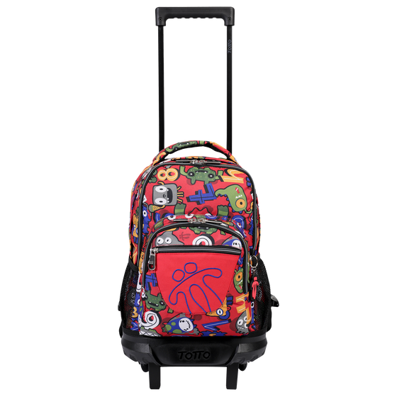 Mochila escolar pequena ruedas Resma Rojo Totto.es