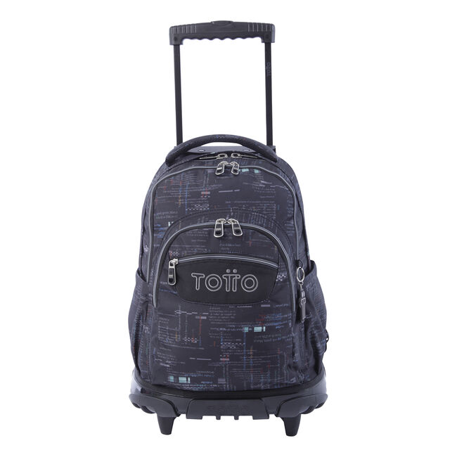 Mochila escolar con ruedas letras internet - - Negro | Totto.es