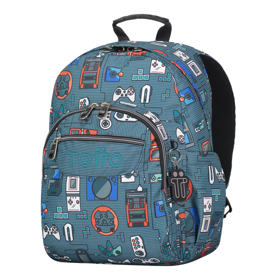 Mochila Gommas - Gris y videoconsolas image number 2