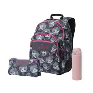 Pack Escolar Kitten Rose X3 | Mochila + 2 accesorios