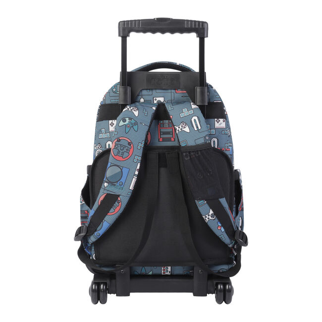 Mochila escolar con ruedas gris y videoconsolas - Renglones image number null
