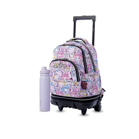 Pack Escolar Paws X2 | Mochila de ruedas desmontable + Botella image number 1