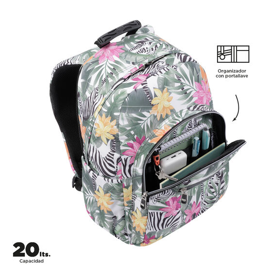 Mochila Acuarela - Tropical cebras image number 5