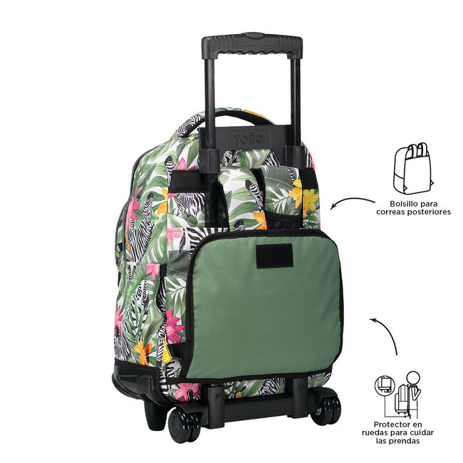 Mochila escolar con ruedas tropical cebras - Renglones image number null