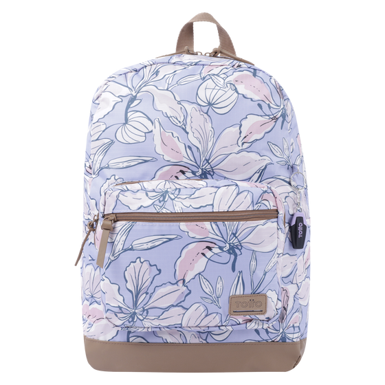 Mochila urbana morado y flores rosas - Tocax image number 1