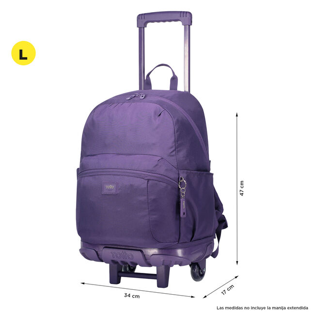 Mochila escolar con ruedas color morado - Trik L image number null