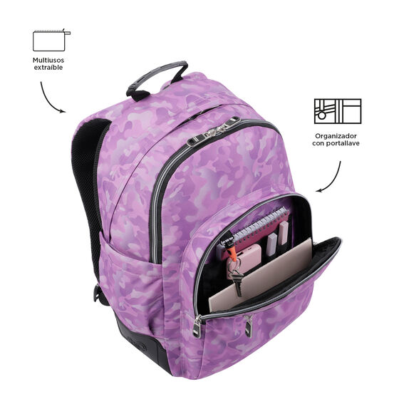 Mochila Crayoles - Camuflaje rosa image number 6