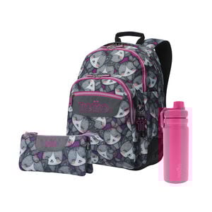 Pack Escolar Kitten Rose X3 | Mochila + 2 accesorios