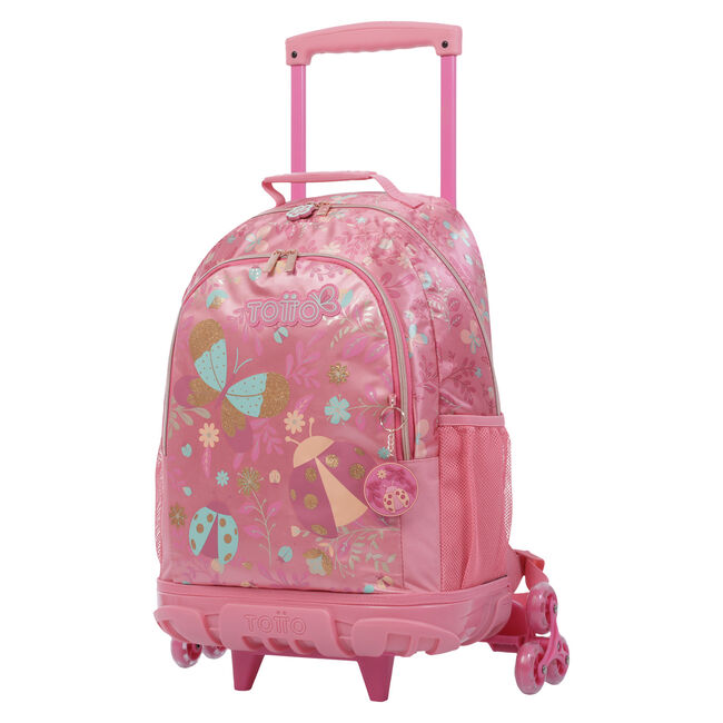 MOCHILA TOTTO RUEDAS ROSA FIESTA GATITOS 22 8IW