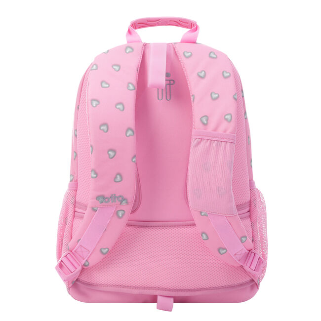 Mochila escolar adaptable a carro corazones rosas - Acuareles image number null
