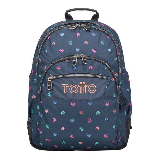 Mochila escolar estampado corazones - Crayoles NEGRO | Totto.es