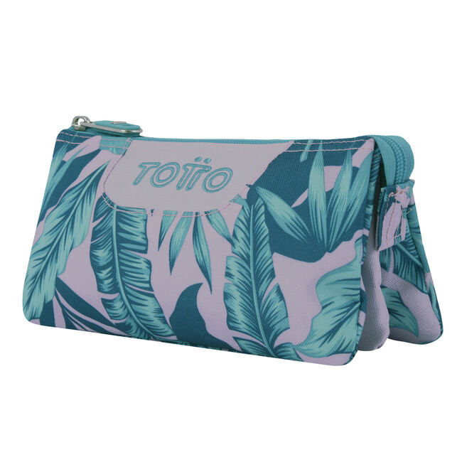 Estuche escolar tres compartimentos plantas tropicales - Tablero Verde | Totto.es