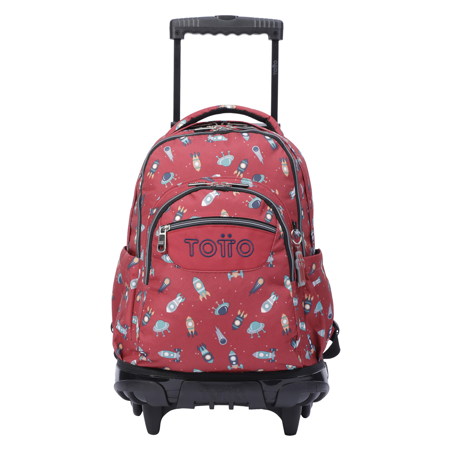 Mochila escolar con ruedas estampado cohetes - Renglones