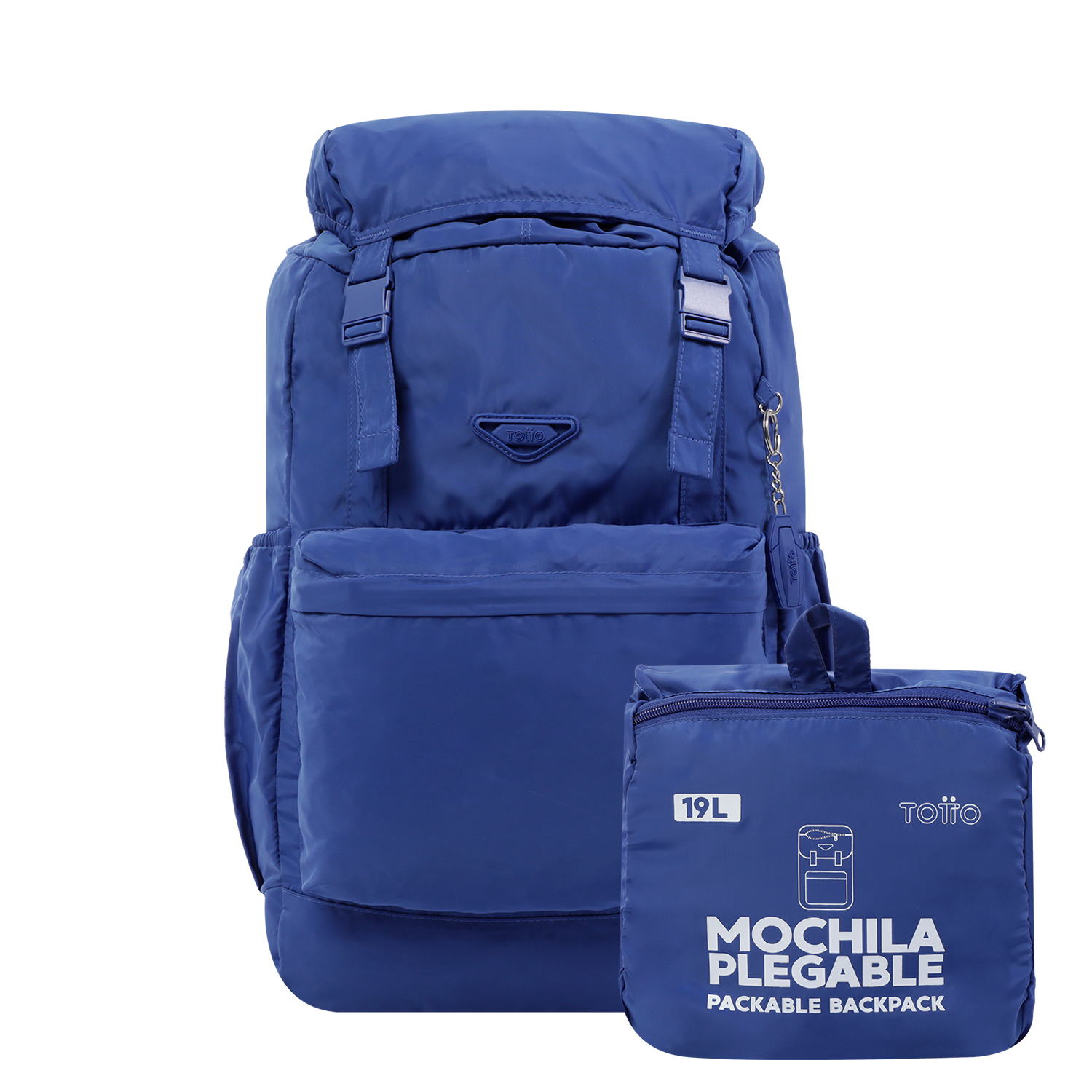 Mochila plegable color azul  - Collapse