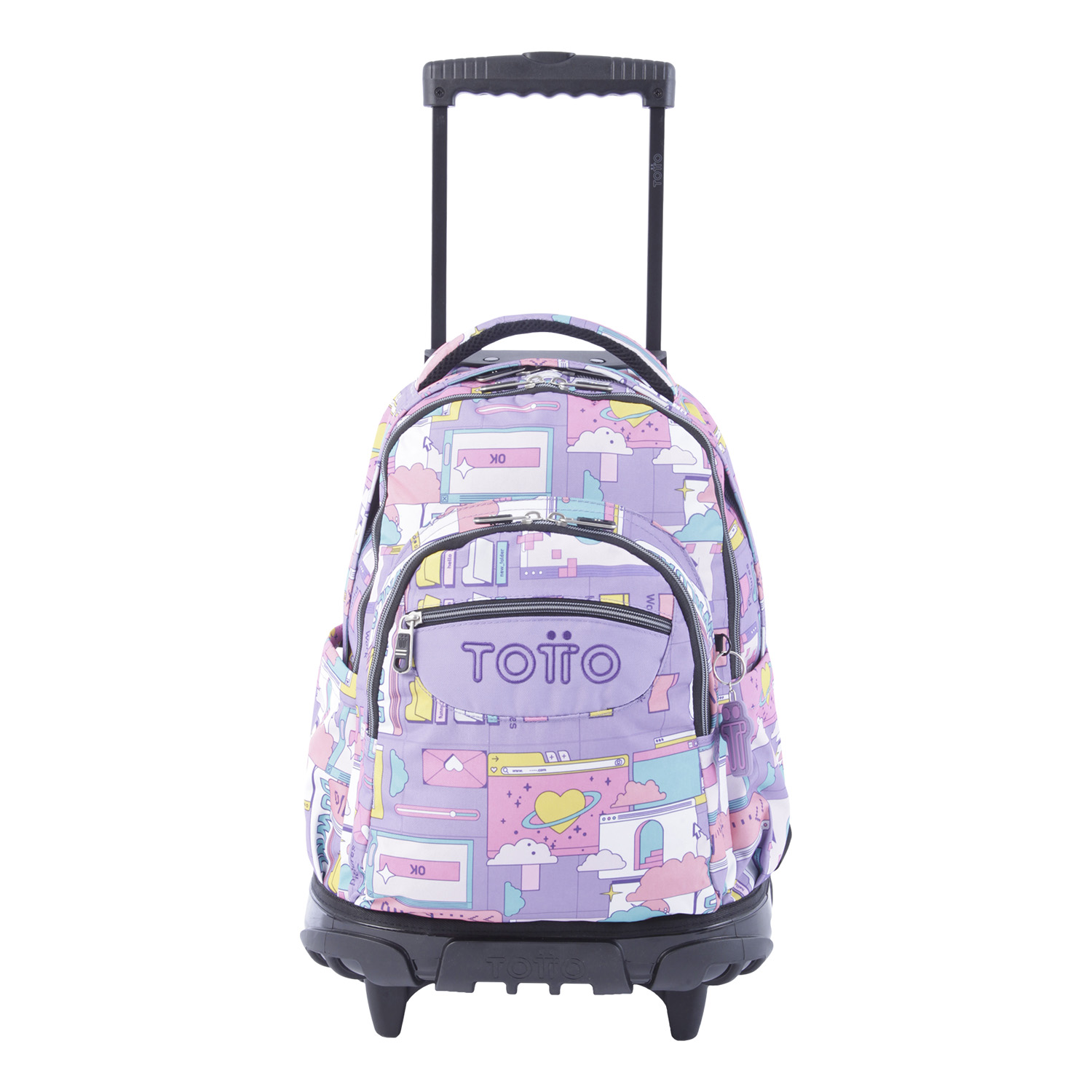 Mochila escolar con ruedas morado ciber - Renglones