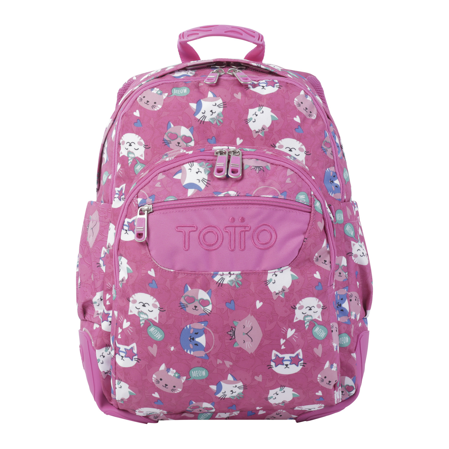 Mochila escolar rosa fiesta gatitos - Crayoles