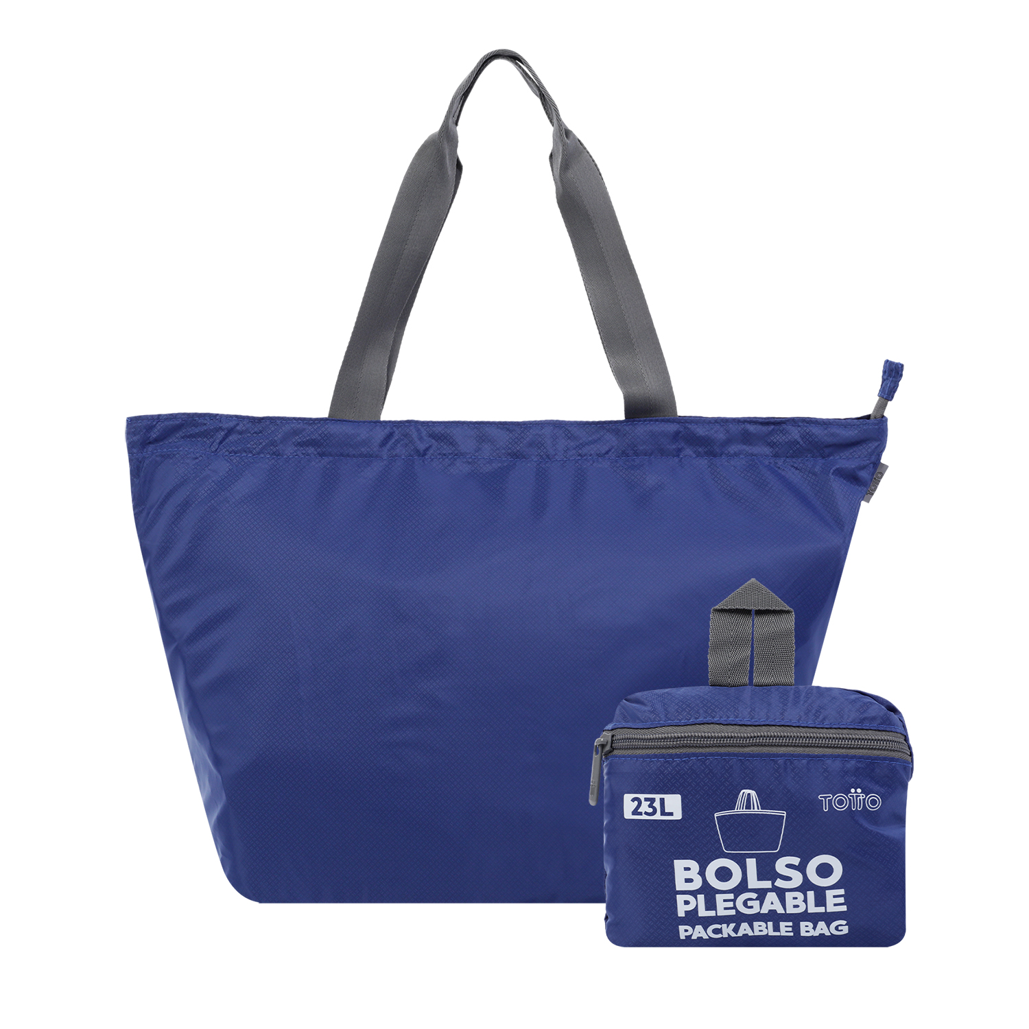 Bolso shopper plegable color azul - Ramel