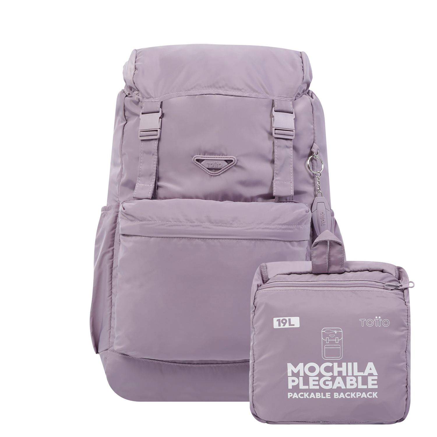 Mochila plegable color morado  - Collapse