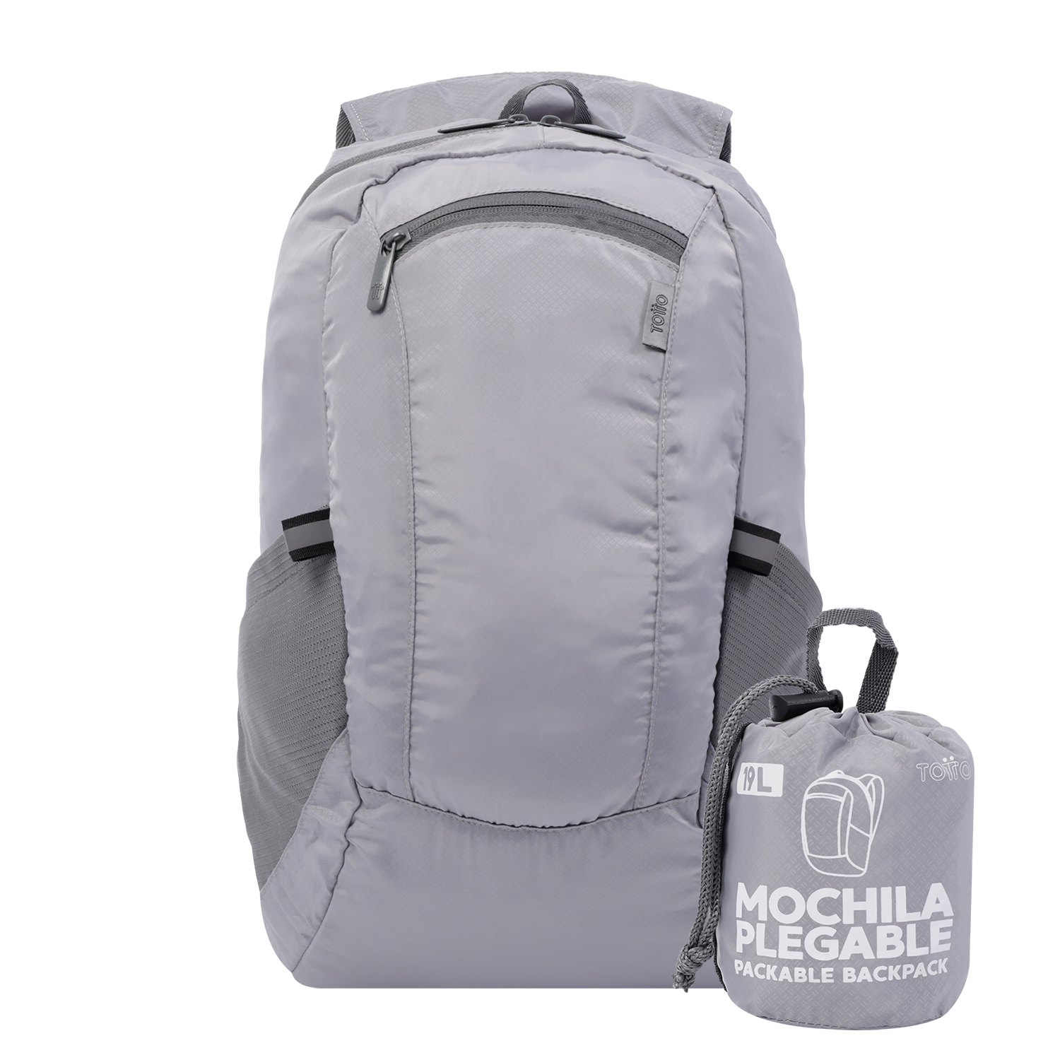 Mochila plegable color gris - Troker