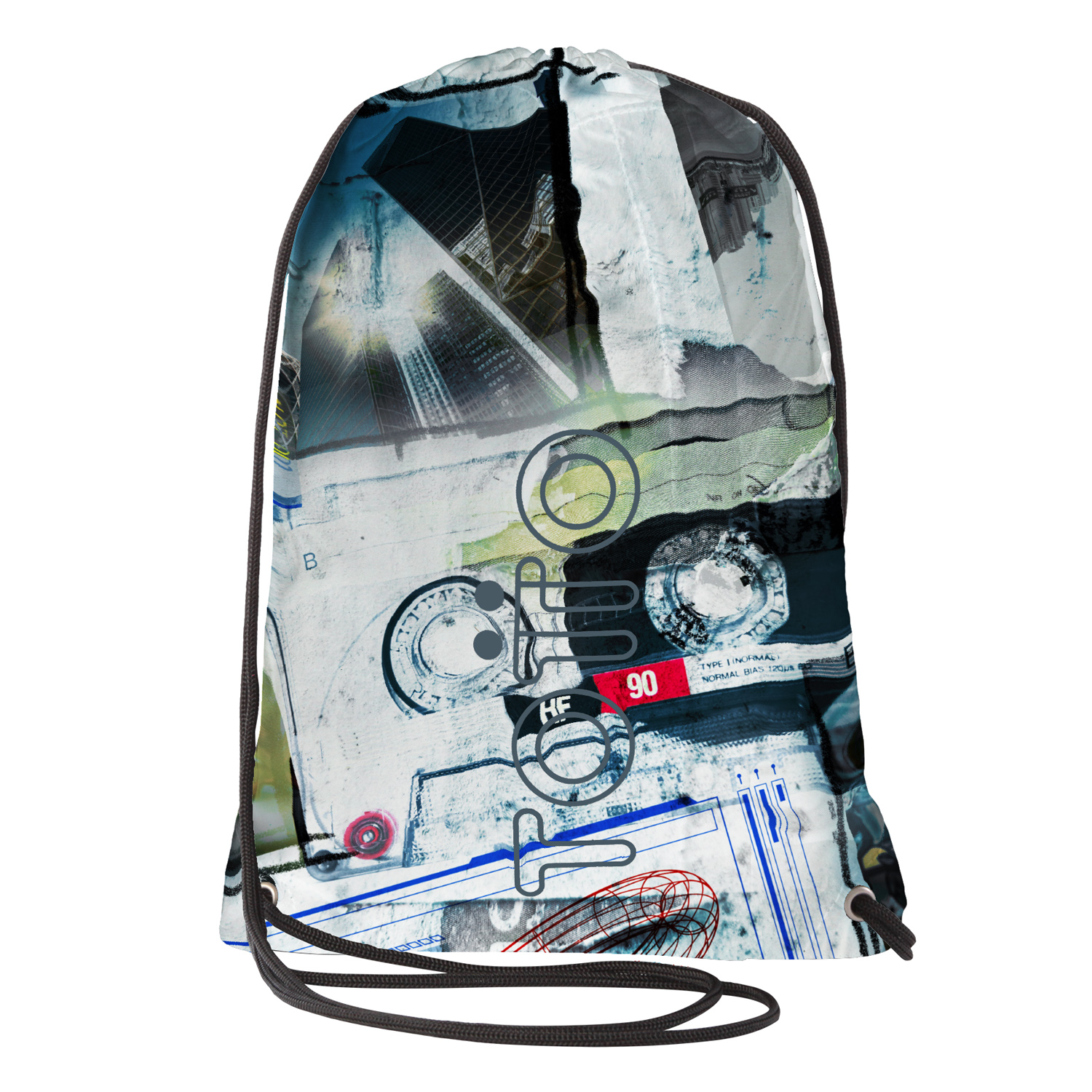 Mochila deportiva cuerdas postales y casetes - Curvigrafo